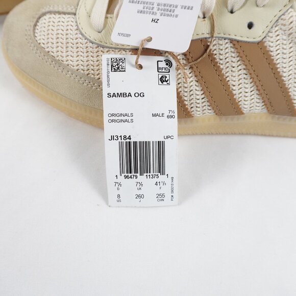 Adidas Samba OG Sneakers In Cream White/Cardboard/Sand (JI3185) - Men's Size 8 - Picture 8 of 12